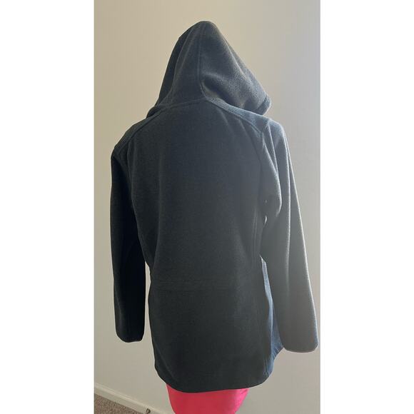 Land’s End Women's Dark Gray Hooded Sherpa Fleece Full Zip Jacket Medium 10-12 - Picture 4 of 11